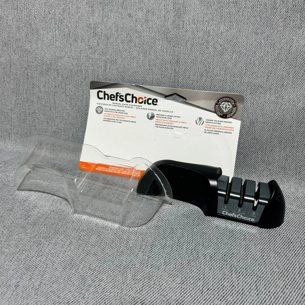 Chef'sChoice Manual Knife Sharpener Black 3-Stage Diamond Hone 4360
